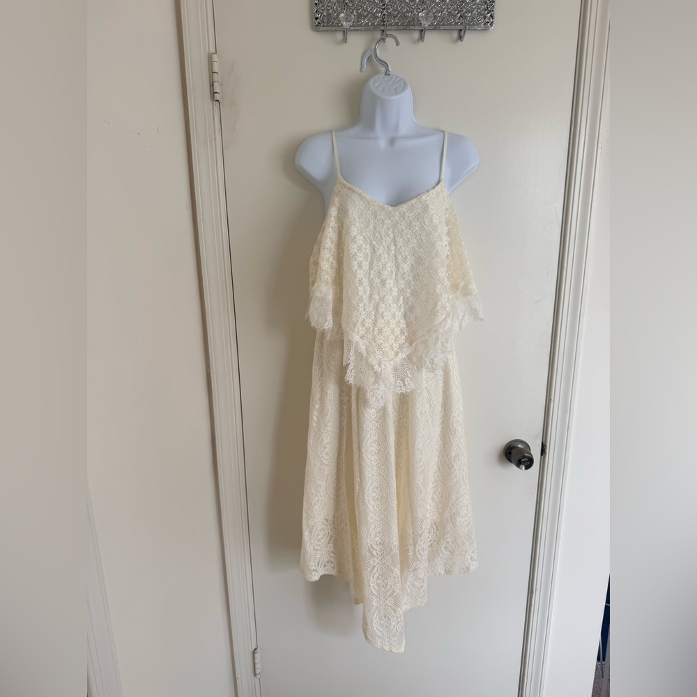 Miami Ivory Lace Slip Dress with Delicate Trim